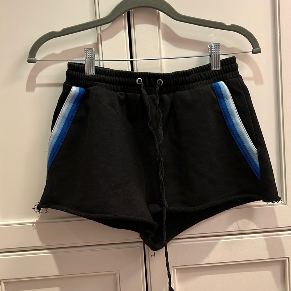 Falling Love Size S black shorts with blue stripes down side